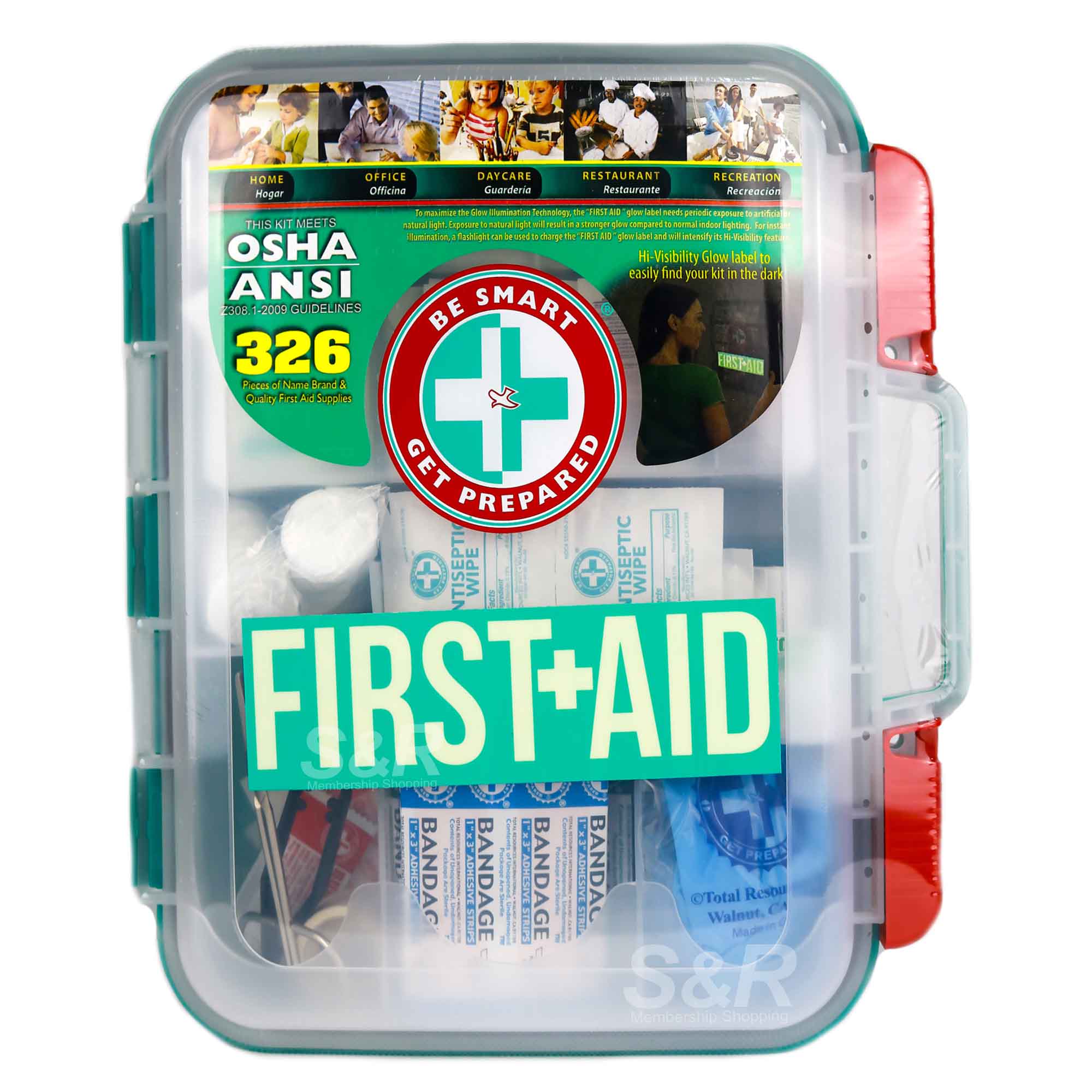 Osha Ansi First Aid Kit Hard Teal Case Set
